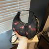 Shoulder Crossbody Fashion Bag With Cherry Print And Chain Design Daily For