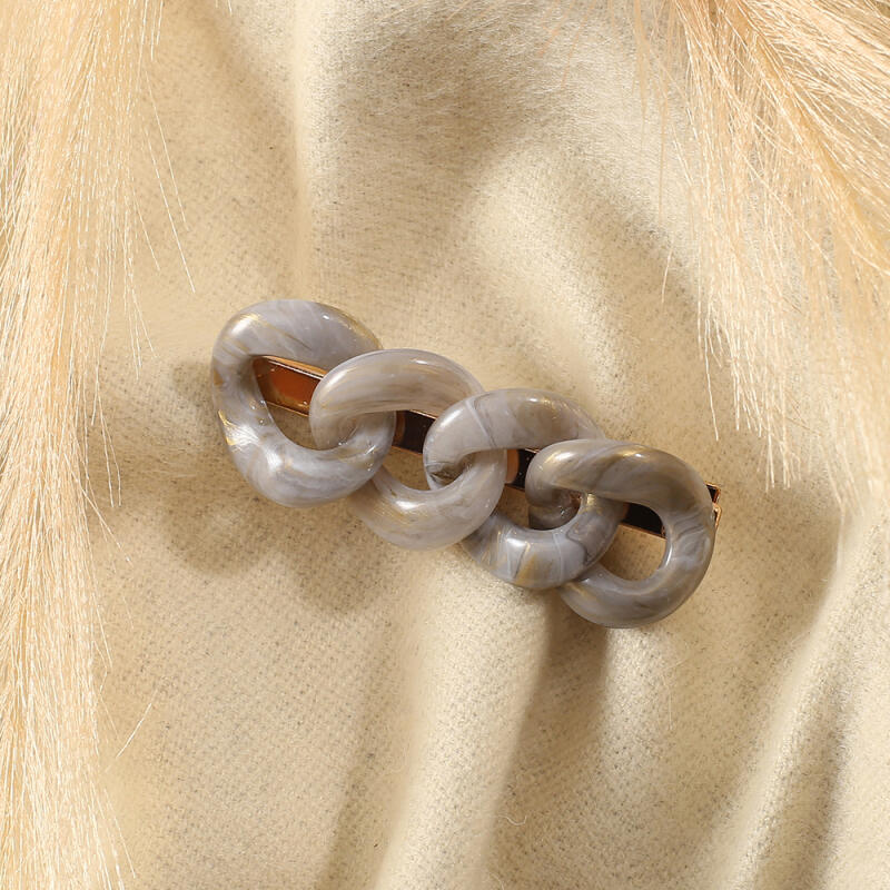 Marbling Chain Bangs Clip (Gray)