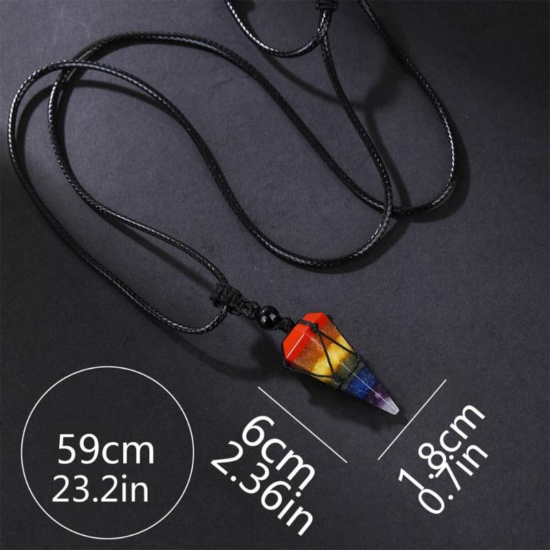 Hexagonal Cone Mesh Pendant Necklace With Natural Opal Gemstones Elegant Portable Jewelry for Women