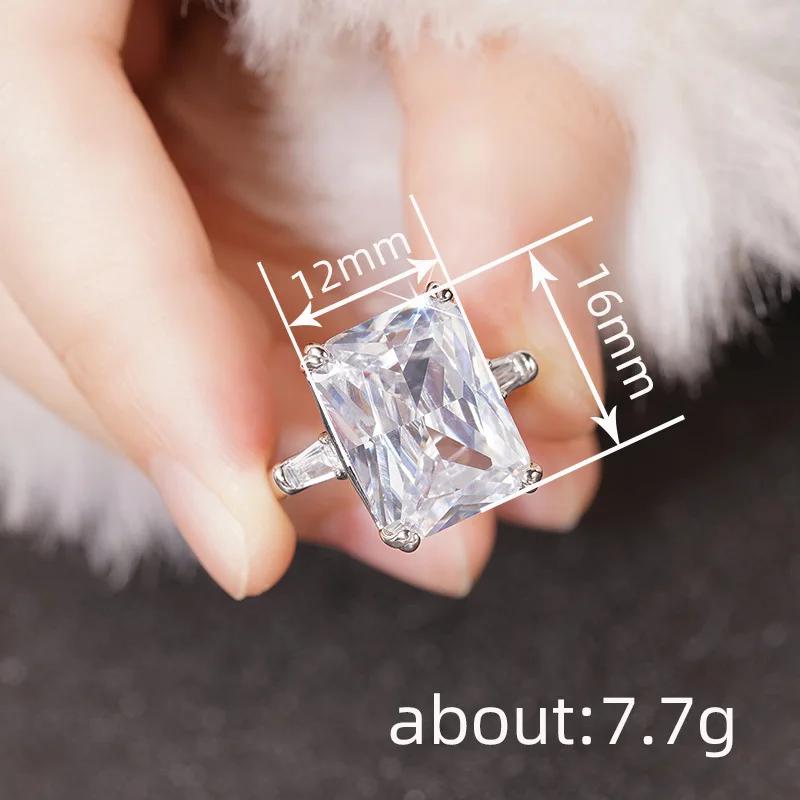 Ny Glitrende Firkantet Geometrisk Design Ringlys Luksus Personlig Mote Stil Forlovelses- og Bryllups Tilbehør