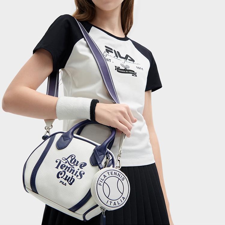 Fila Módní Ležérní Univerzální PU Kompozitní Kůže Taška přes rameno Crossbody Mini Dámské tašky Cloud-Mushroom-White F13W429162FWT