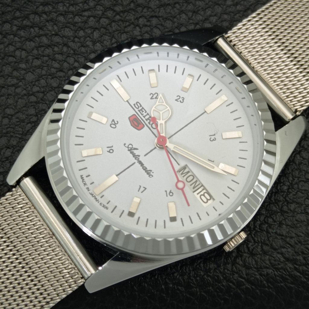 AUTOMATIC VINTAGE REFURBISHED SEIKO 5 6309A JAPAN MENS WHITE WATCH A442852-1