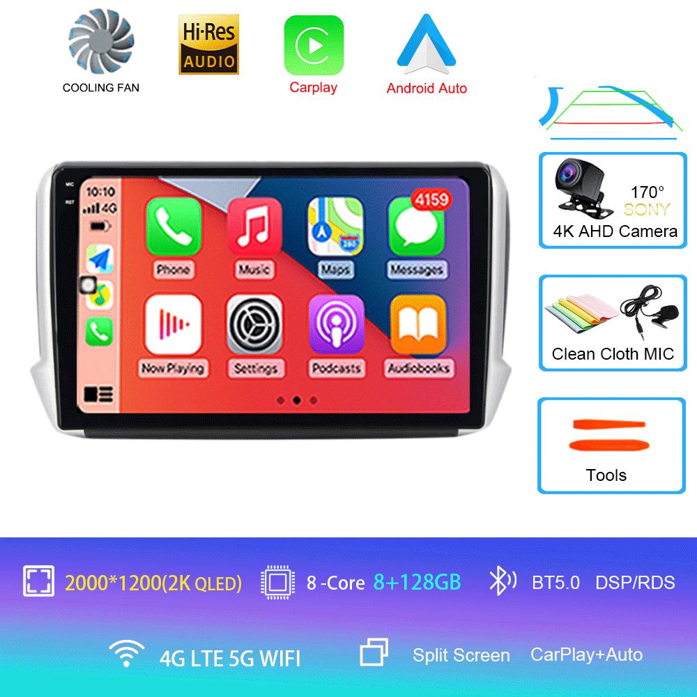 Android 14 For Peugeot 2008 208 Series 2012-2018 Car Multimedia Navigation GPS Carplay 2din Stereo Autoraido Radio 5G WIFI DSP