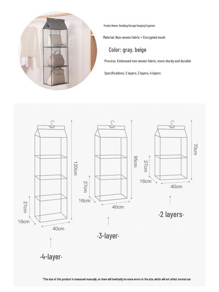 Wiszący materiałowy organizer do szafy - Pyłoszczelny wieszak do przechowywania