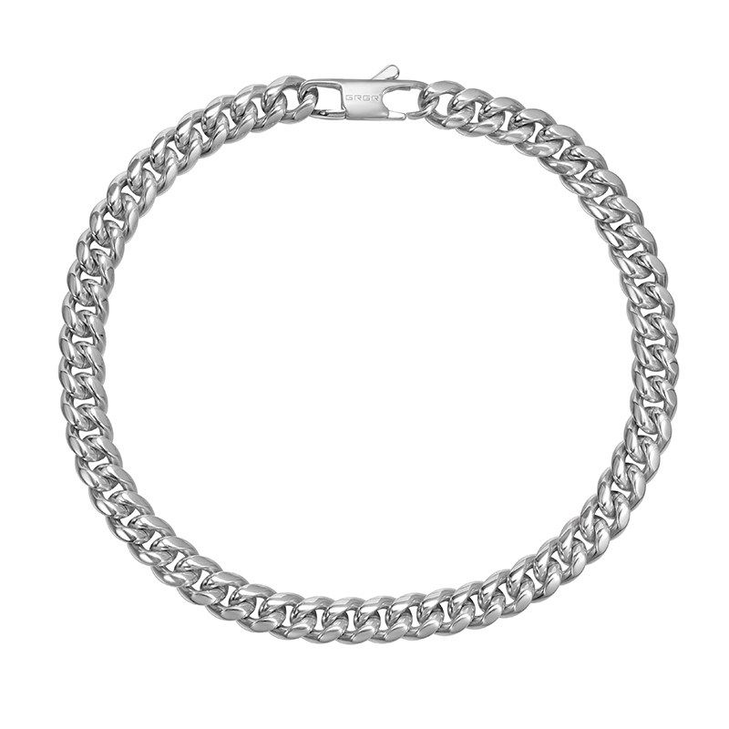 

Link Chain Bracelet Men s and Women s Hip Hop European and American Style Popular Titanium Steel Bracelet Minimalist Easiest for Match Non-Fading Ins 16 cm Simple Cuban Link Bracelet, 6mm Width