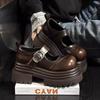 Internet Celebrity Niche Design Thick-soled Shallow Mouth Shoes 2025 New Mid-heeled High-end Marfried Street High-value Lizhen Single Shoes
