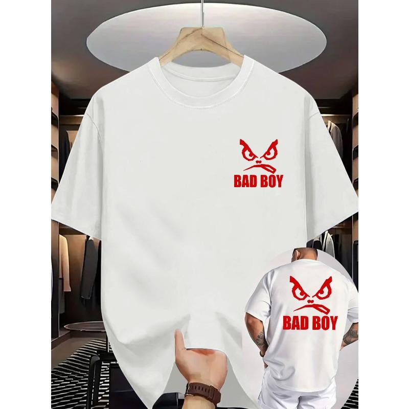 European Sizes Summer Men'S Casual T-Shirt  Round Neck And Short Sleeves, Featuring Prints On Both The Front And Back. Made from Knitted Fabric