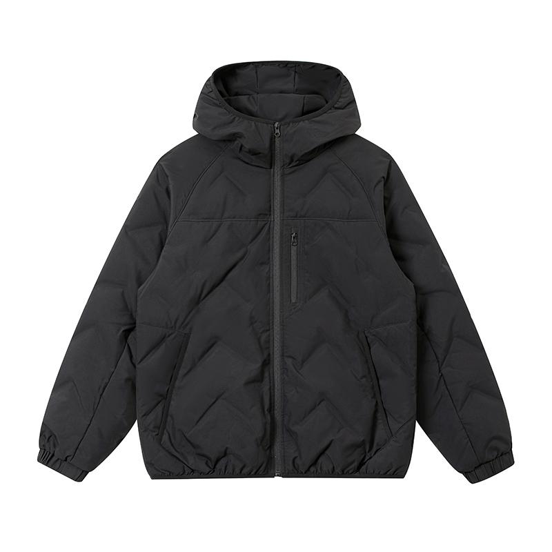 Windproof Lightweight Hooded Rib Down Jacket
