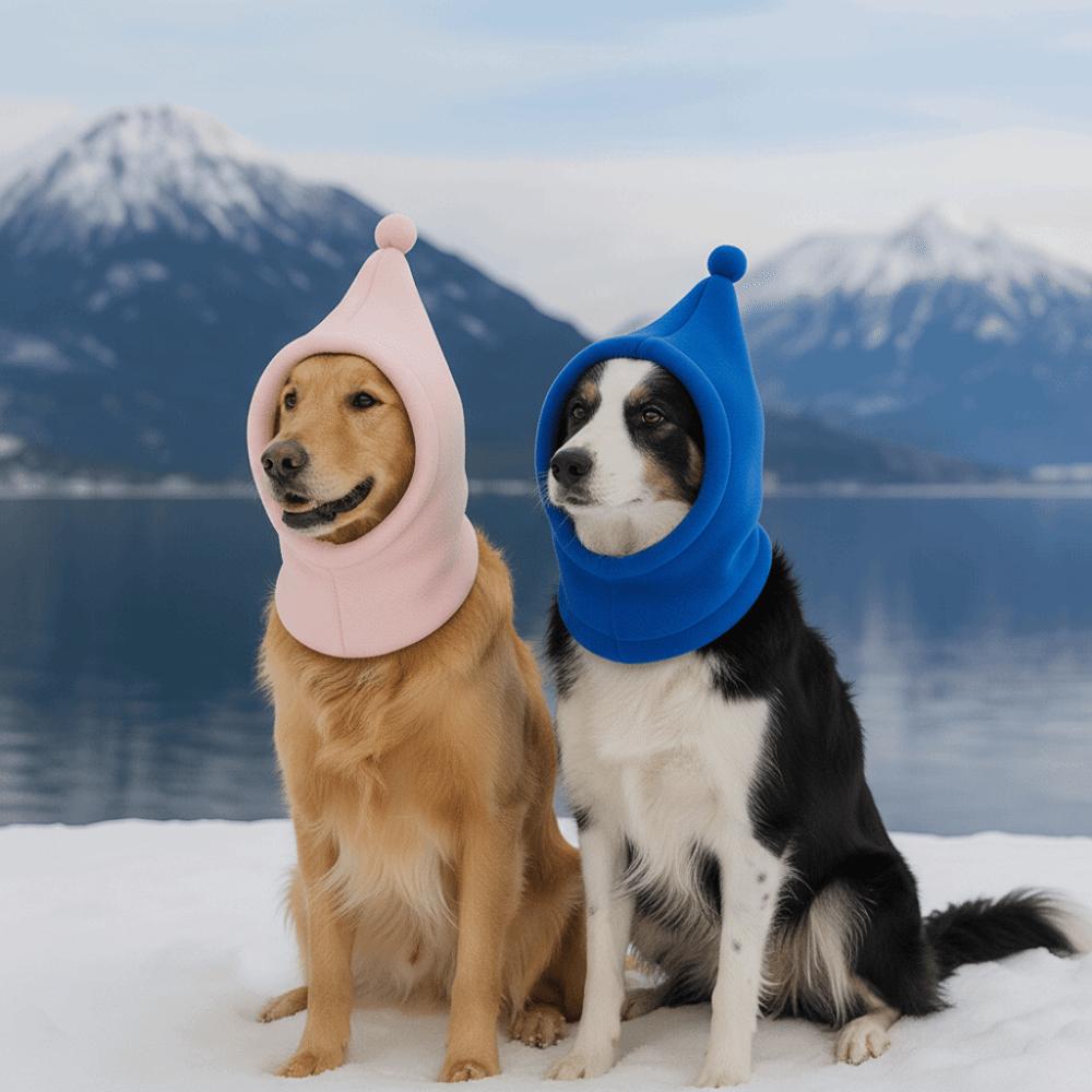 Fleece Pet Transformation Hat High Neck Drawstring Adjustment Dog Soothing Hat Comfortable Warm Pet Ears Covers Snow Activities