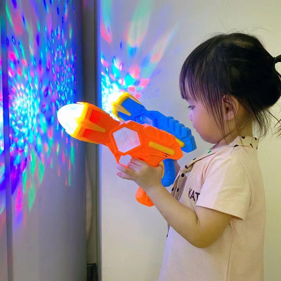 Light-Up Rotating Toy Gun with Music and Projected Images, MP7 Model