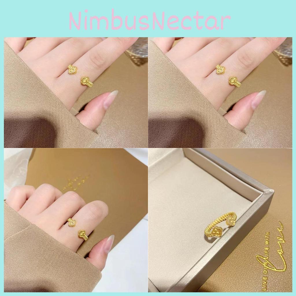 Design Floral Unique Adjustable Ring Brass Gold Plated Perfect For Gifts Wedding