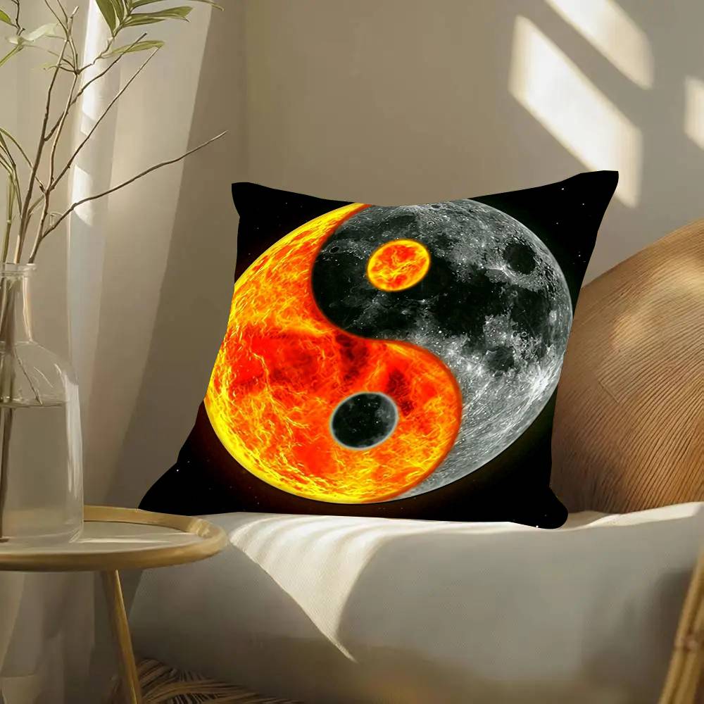 Tai Chi Symbol Pillow Case Fashion Square Pillowcase Bedroom Sofa Room Ins Decoration Leisure