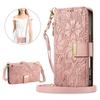 Leather Zipper Crossbody Flip Wallet Card Slot Phone Case for iPhone 16 Plus 15 14 13 12 17 18 Pro Max Wrist Strap Funda Cover