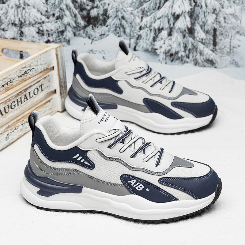 

Зимние новые теплые и бархатные кроссовки для живого спорта, поверхность из микрофибры, низкие, на шнуровке, мужские повседневные кроссовки для бега, мужская обувь 44