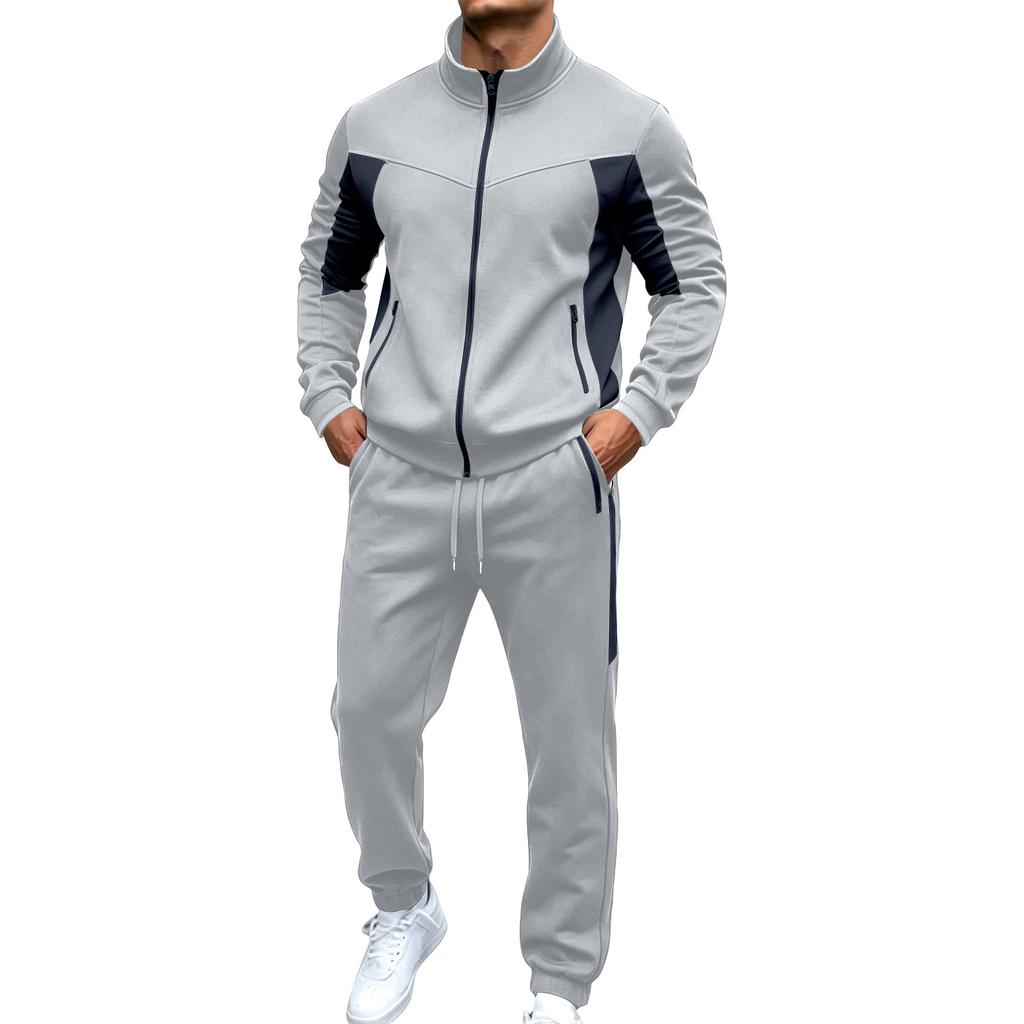Herren Farbiges Sport-Trainingsanzug Jacke und Hose Set für das Training