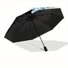 1pc Night Cat Automatic Folding Umbrella, 8-Rib Sturdy Canopy, Portable Travel Umbrella for Outdoor Use,083