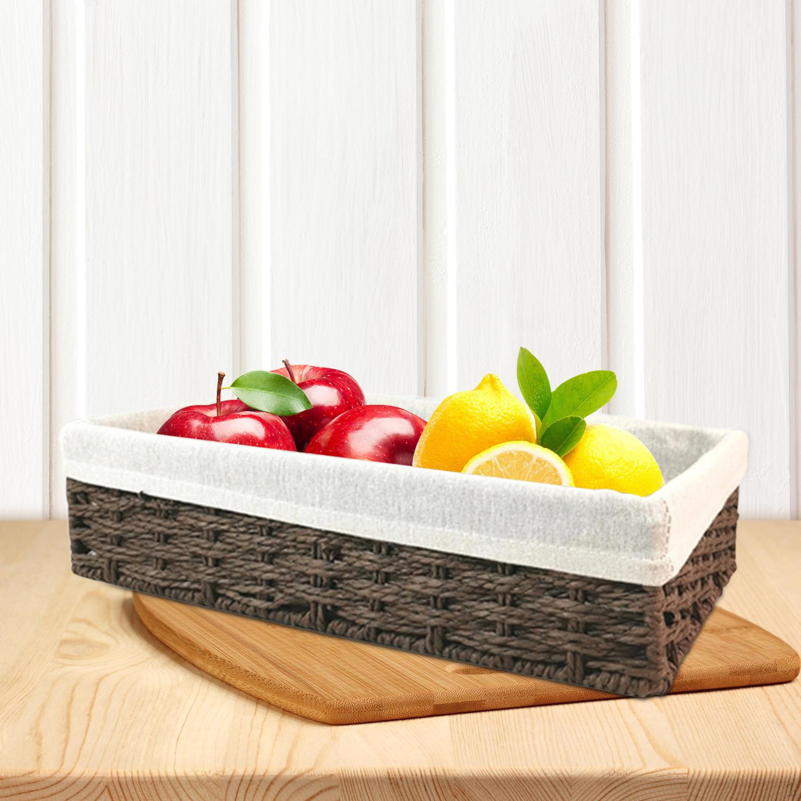 

Корзина для хранения, плетеная вручную, настольный органайзер для всякой всячины, плетеные корзины, плетеные фрукты, coffee S