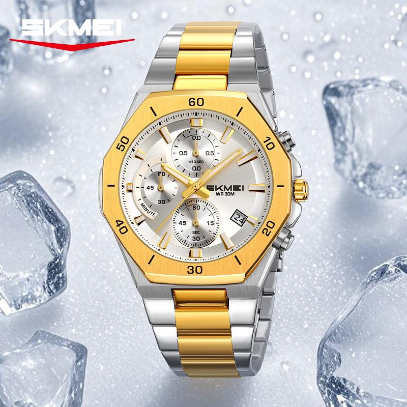 Skmei Men Watch Business Militray Wristwatch 6-Hand Chronograph Quartz Casual Fashion Luxury Relogio Masculino