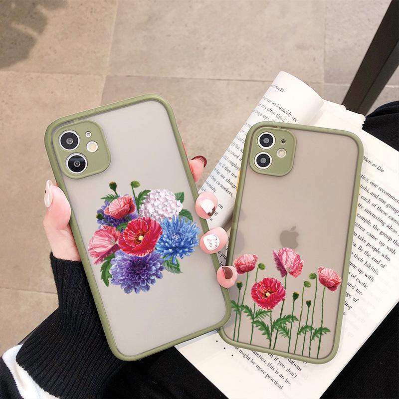 Poppies Flower Print Phone Cases for iphone 7 8 Plus SE 2020 For iPhone 15 14 11 12 13 Pro Max X XS XR Matte Shockproof Cover