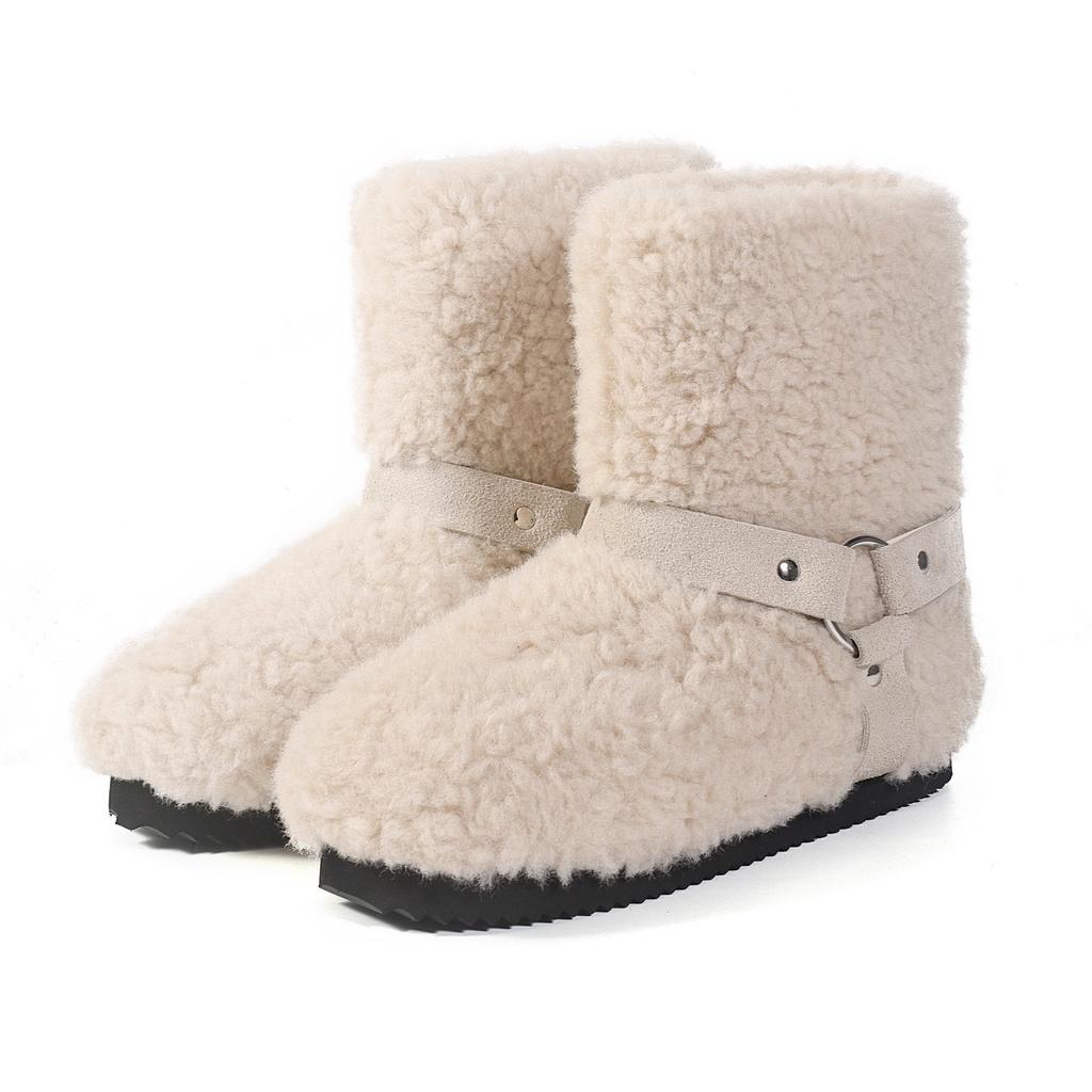 Women's large size soft elastic winter warm cold padded snow boots non-slip wear outdoor leisure sports plush cotton boots