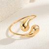 Stainless Steel Hollow Glossy Teardrop Bracelet Titanium Steel Spring Wire Gold Comma Open Bracelet