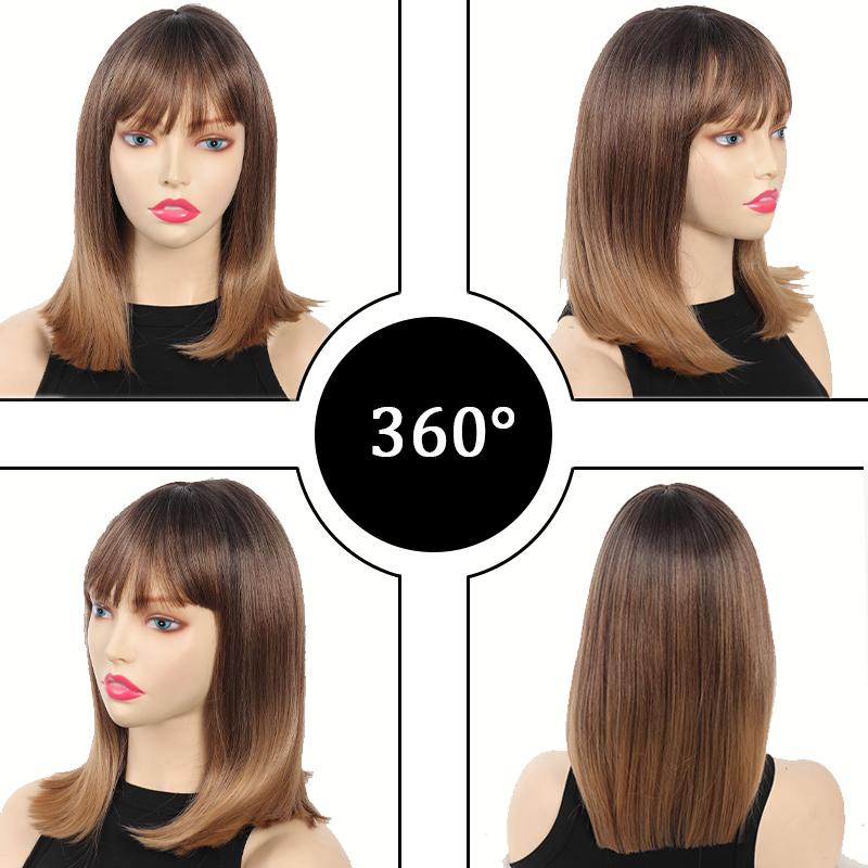 Stained Inner Buckle On the Top of the Head Straight Hair Headband for Women Synthetic Wig for Easy Wearing Daily Party Use