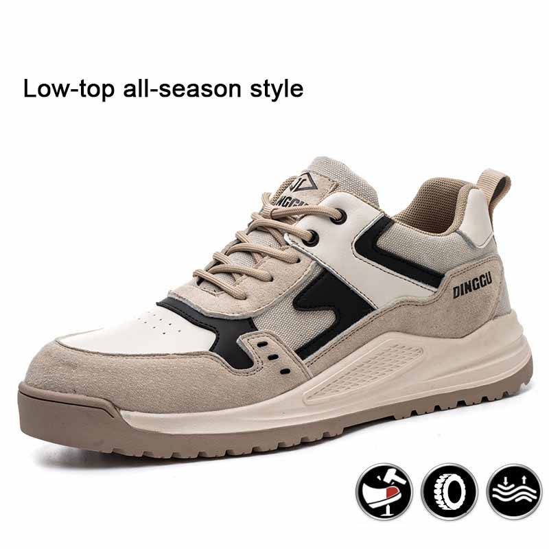 Oulylan Safety Shoes Men's Work Safety Boots Plastic Toe Lightweight Working Sneakers Anti-stab Anti-smash Work Boots Men