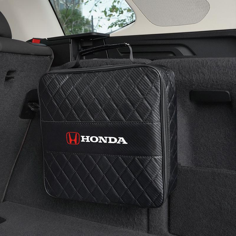 Car Leather Storage Bag High-capacity Auto Trunk Handbag For Honda Civic Accord Crosstour Spirior Odyssey Avancier UR-V Sienna