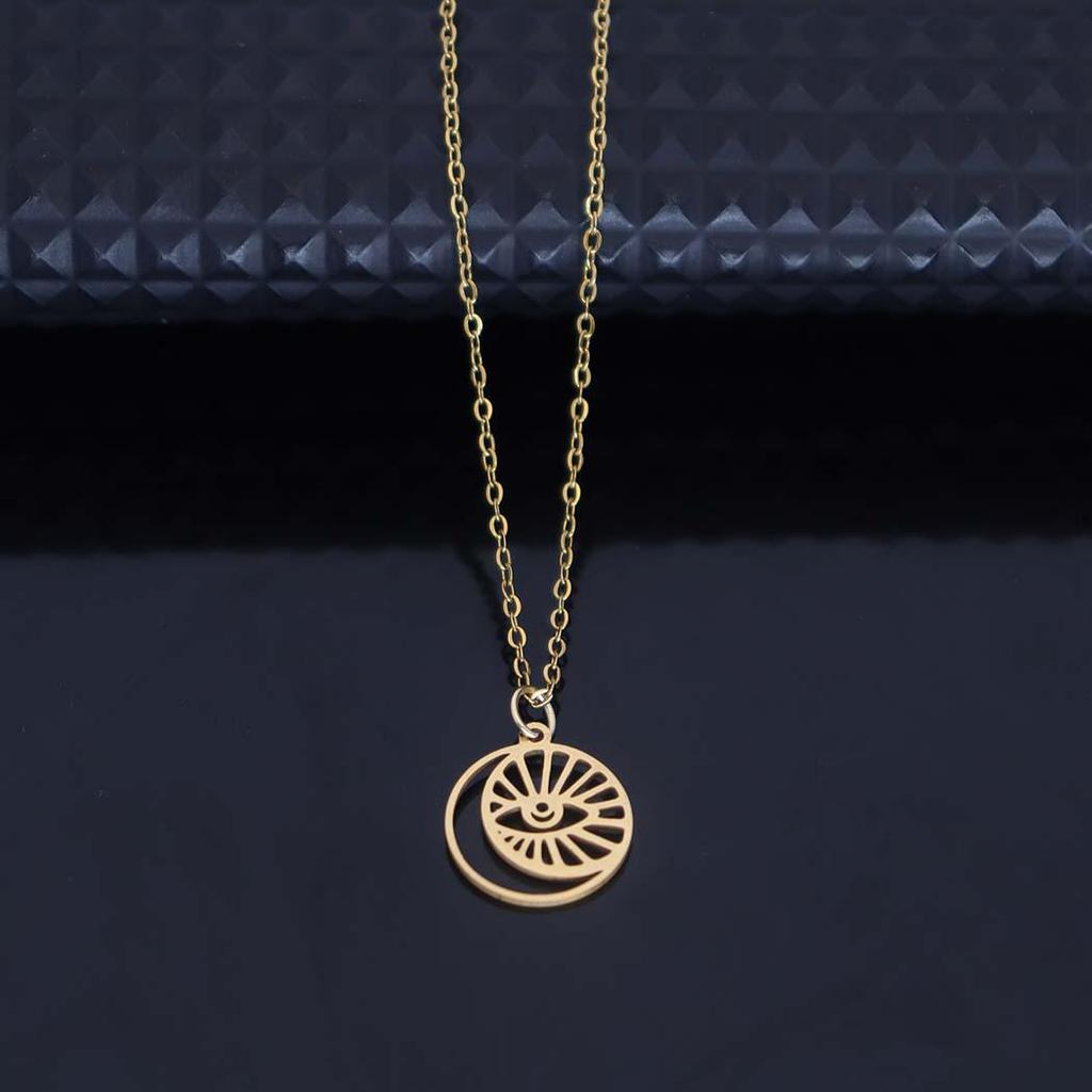 European & American Devil's Eye Stainless Steel Pendant Necklace - Stylish, Versatile Clavicle Chain