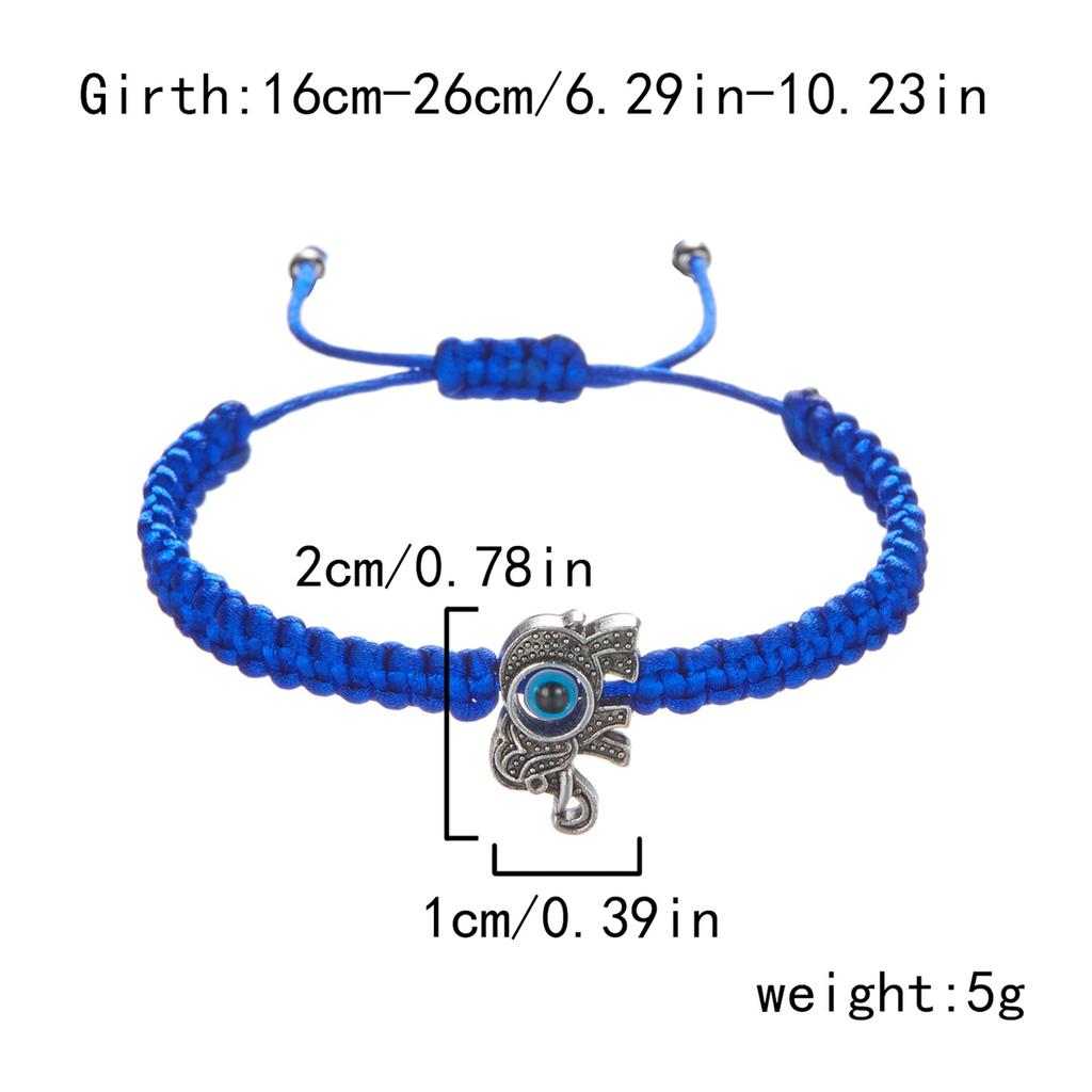 Retro Handmade Woven Evil Eyes Elephant Bracelet For Women Men Simple Classic Animal Evil Eye Bracelet Bangle Friendship Jewelry