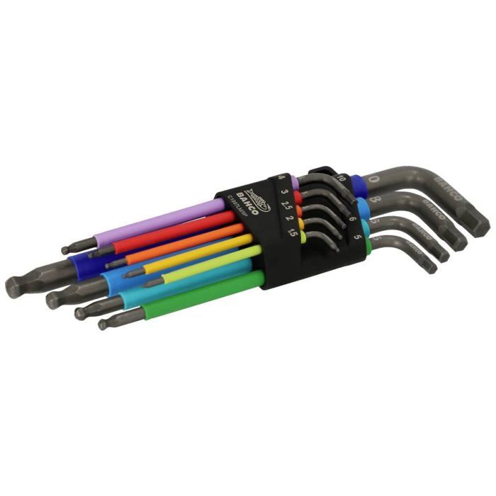 Bahco C1997LM/9P 6 Pans Intérieurs Jeu De Clés Mâles Coudées 1.5 Mm, 2.0 Mm, 2.5 Mm, 3.0 Mm, 4.0 Mm, 5.0 Mm, 6.0 Mm, 8