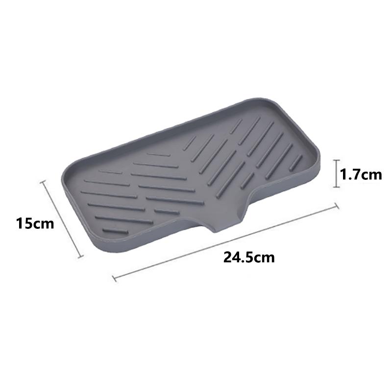 Sink Silicone Tray With Drain Soap Sponge Storage Holder Countertop Sink Scrubber Brush Soap Storage Rack Kitchen Organizer