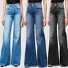 Summer 2025 Elegant Denim Mid-Waist Micro-Flare Women's Jeans