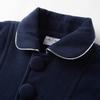 LittleSpring Kids' Girls' Chesterfield Coat, Cold Weather Jacket, Long Slim Fit Thick Cashmere Coat, Melton Trench Coat, Navy Blue, Size 100