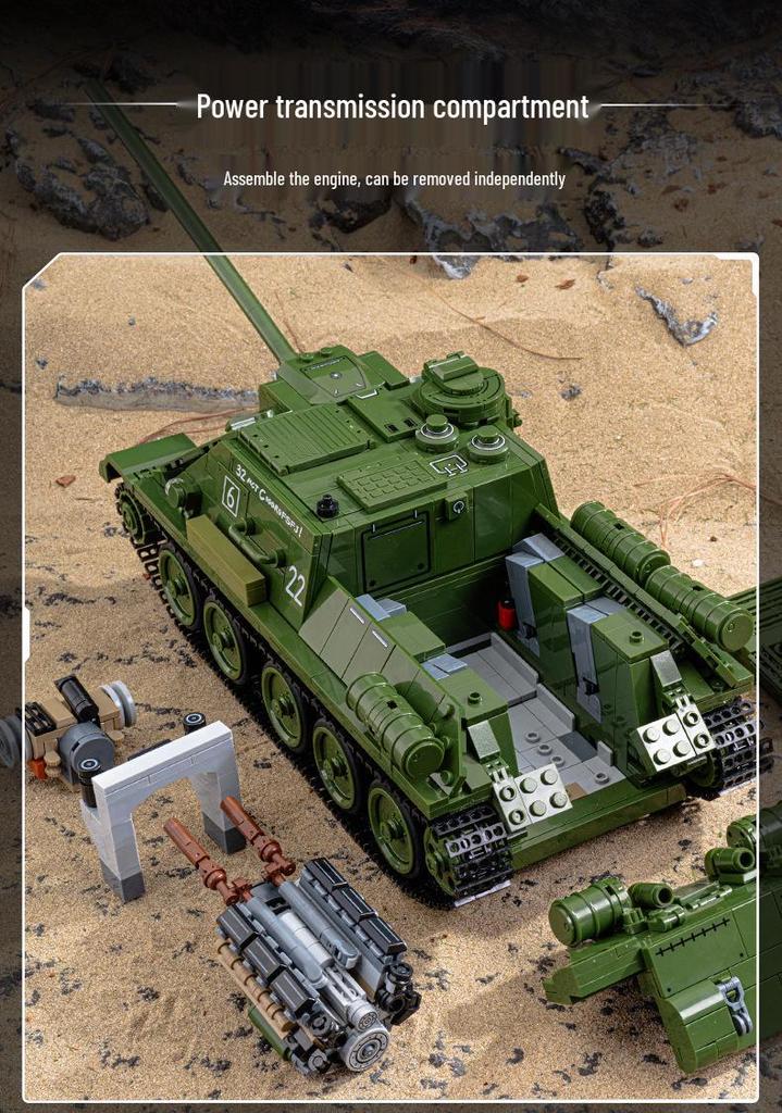 Cross-Compatible Lego WW2 Tiger T28 Heavy Battle Tank Fighter Building Blocks for Kids