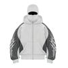 Men's Double Hood Colorblock Loose Trendy Hood Cardigan Zipper Hoodie