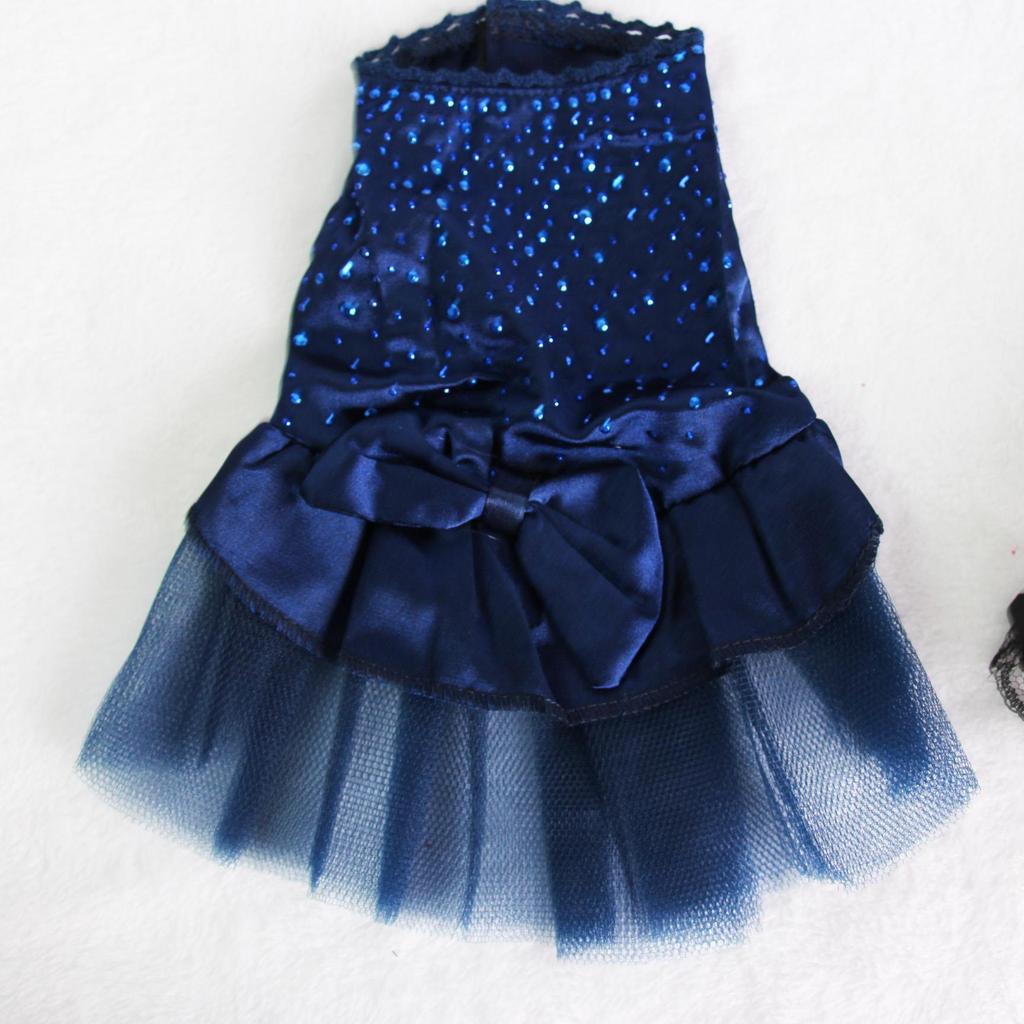 Spring and Summer New Black Diamond Dress Teddy Puppy Pomeranian Dog Clothes Skirt