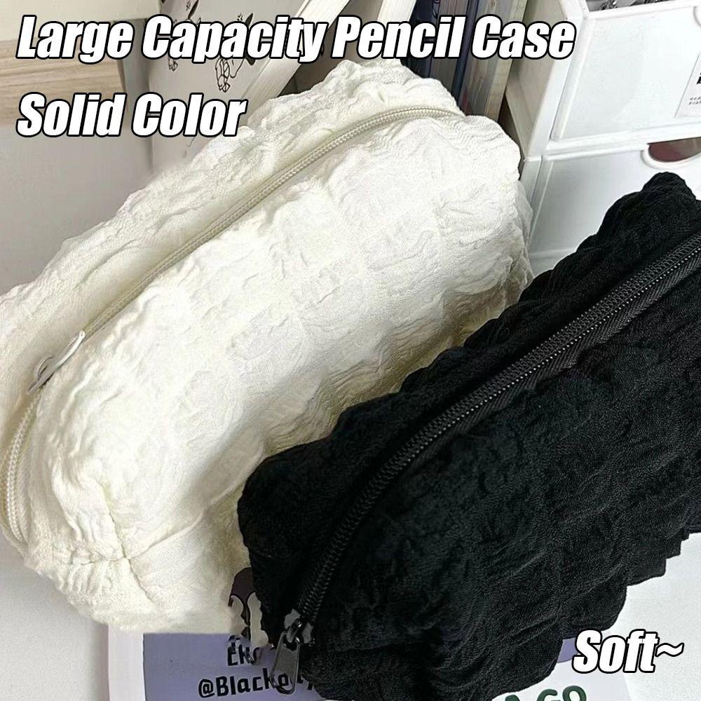 Soft Stationery Box Solid Color Pillow Bag Durable Cosmetic Bag for School Supplies