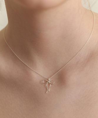 Tatiana (Silver 925) French Ribbon Tie Necklace Nz2174