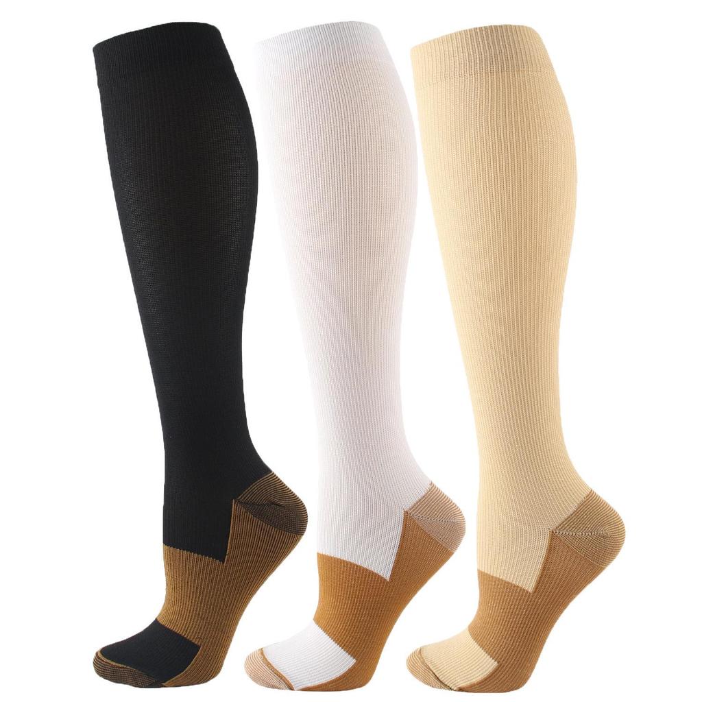 Unisex Elastic Compression Knee-High Socks for Outdoor Cycling, Running, and Fitness