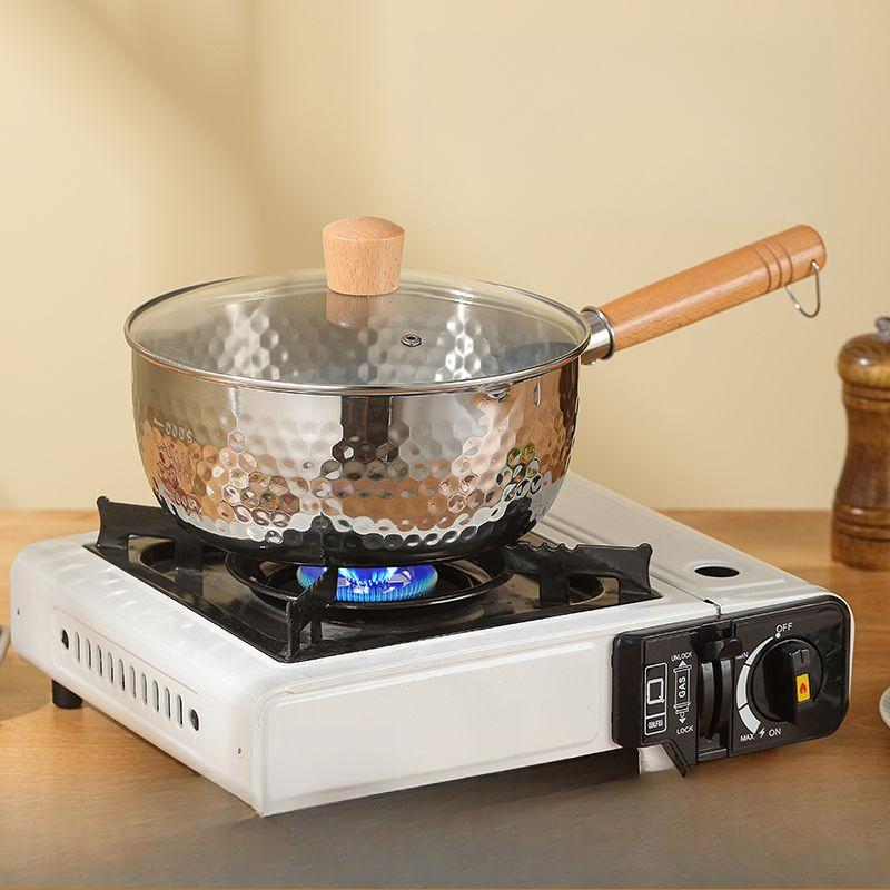 Panela Rasa de Neve Aço Inoxidável Doméstico Panela de Leite Panela para Alimentos Panela para Sopa Panela para Macarrão Instantâneo