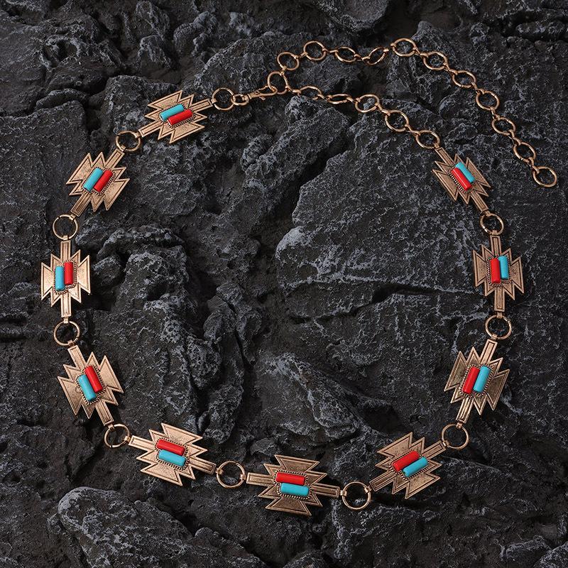 Women's High-end Waist Chain Sweet Cool Belt Lightning Inlaid Women's Waist Chain Sweet Metal Waist Chain Women's Waist Chain