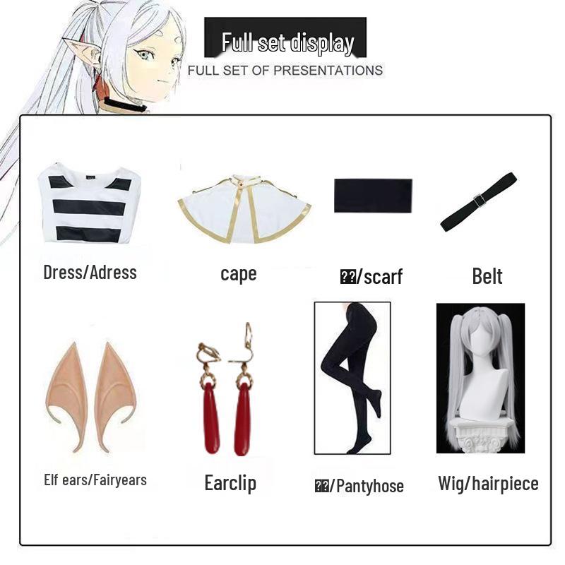 

Фрирен Эльф Полный Костюм Косплей Комплект - Женский Аниме Наряд S