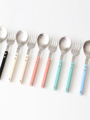 Kamomekitchen Bogen Double-sided Dessert Spoon and Fork 5 Colors