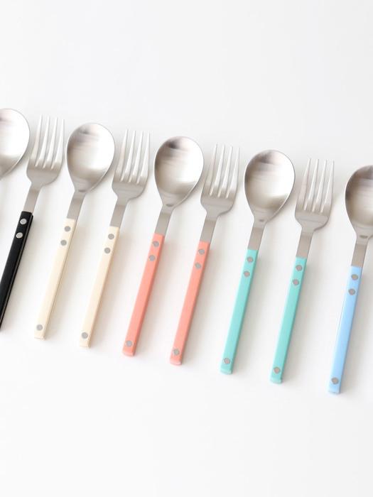 kamomekitchen Bogen двухсторонняя десертная ложка и вилка 5 цветов black