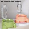 Automatic Refilling Pet Water Bowl Dish Set With 500ml Bottle Removable Tray Anti Tip Base For Small Animals