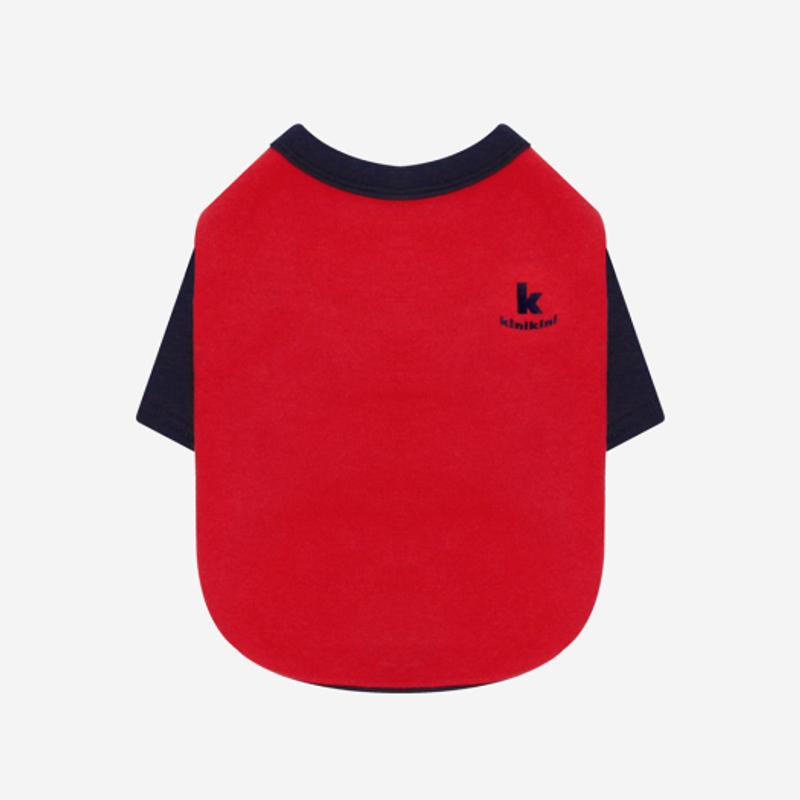 KINIKINI KINI SMILE VOLUME LOGO KRÓTKI RĘKAW-CZERWONY (T-shirt z krótkim rękawem)