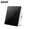AXUS Touch Switch Wall Light Switch Luxury Crystal Tempered Glass EU US Standard Panel AC110-250V  1/2/3 Gang LED Button