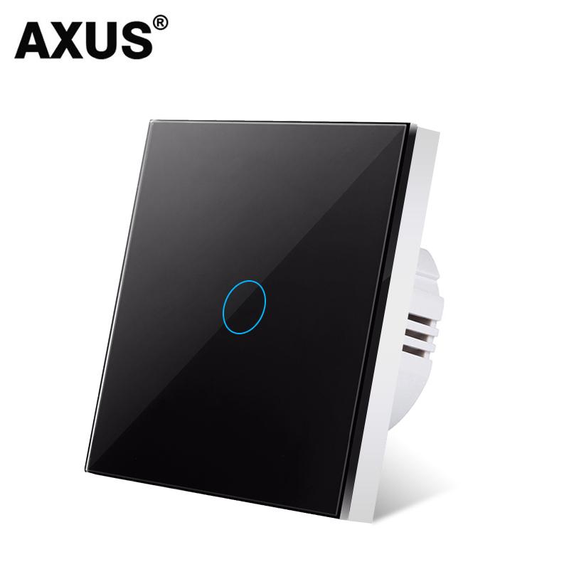 AXUS Touch Switch Wall Light Switch Luxury Crystal Tempered Glass EU US Standard Panel AC110-250V  1/2/3 Gang LED Button