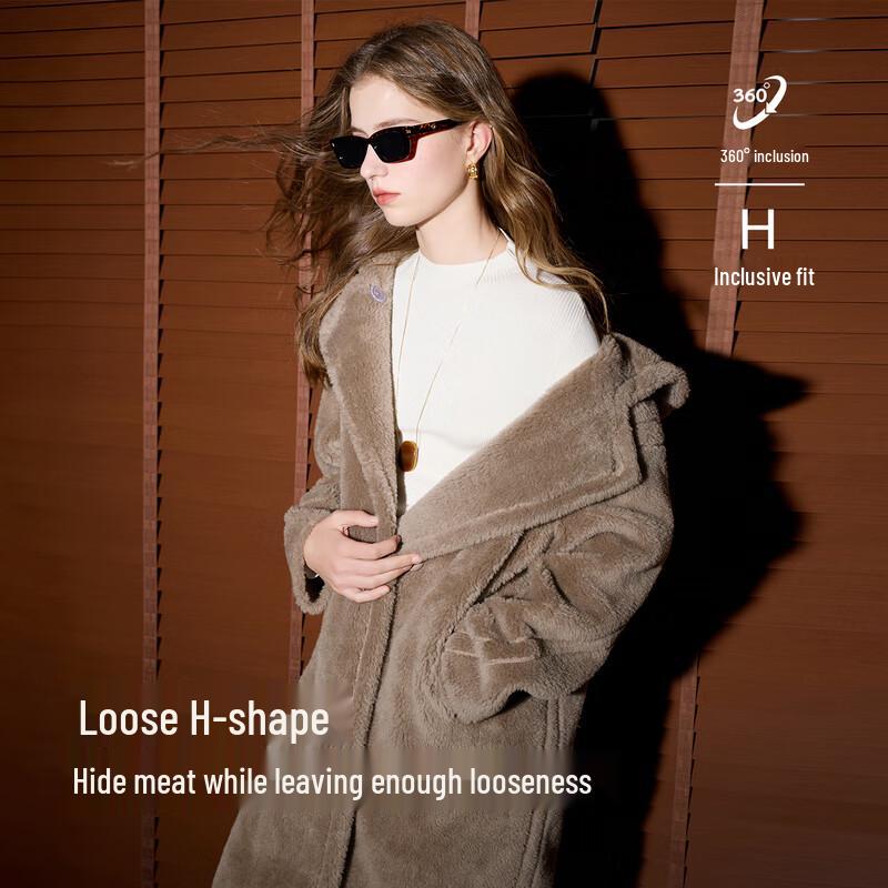 Sancai 2025 Winter 100% Wool Hooded Long Coat